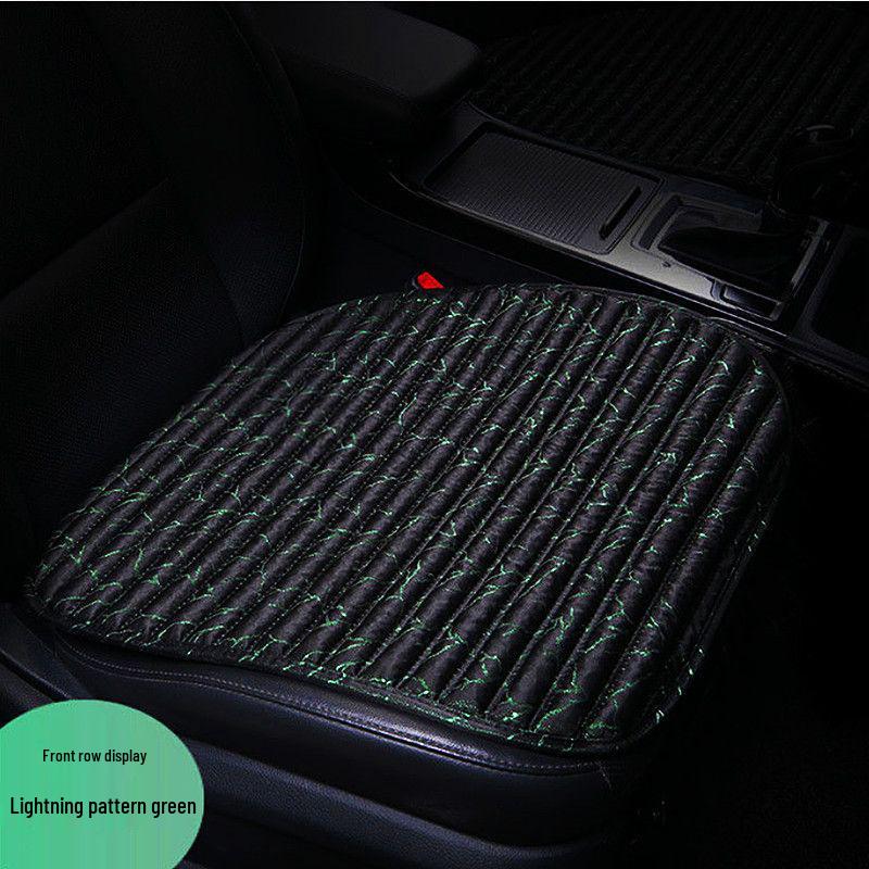 Summer Ice Silk Cool Car Seat Cushion, Lightning Pattern, Buckwheat Hull - Single or Three-Piece Office Chair Set