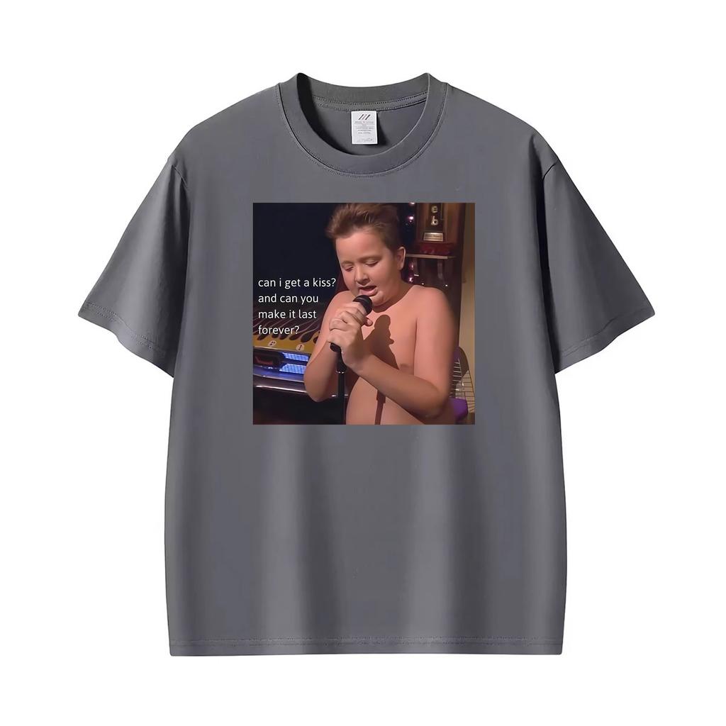 Gibby Singing Funny Can I Get A Kiss T Shirt Unisexs Clothes High Street Vintage Tshirts Summer Short Sleeve Oversized Tshirt