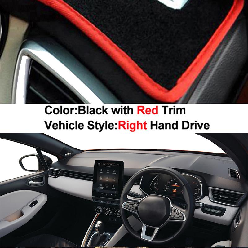 Car Dashboard Cover For Renault Clio 5 2018-2026 2026 2026 2026 Center Console Protector Carpet Dashmat Sun-shade Accessories