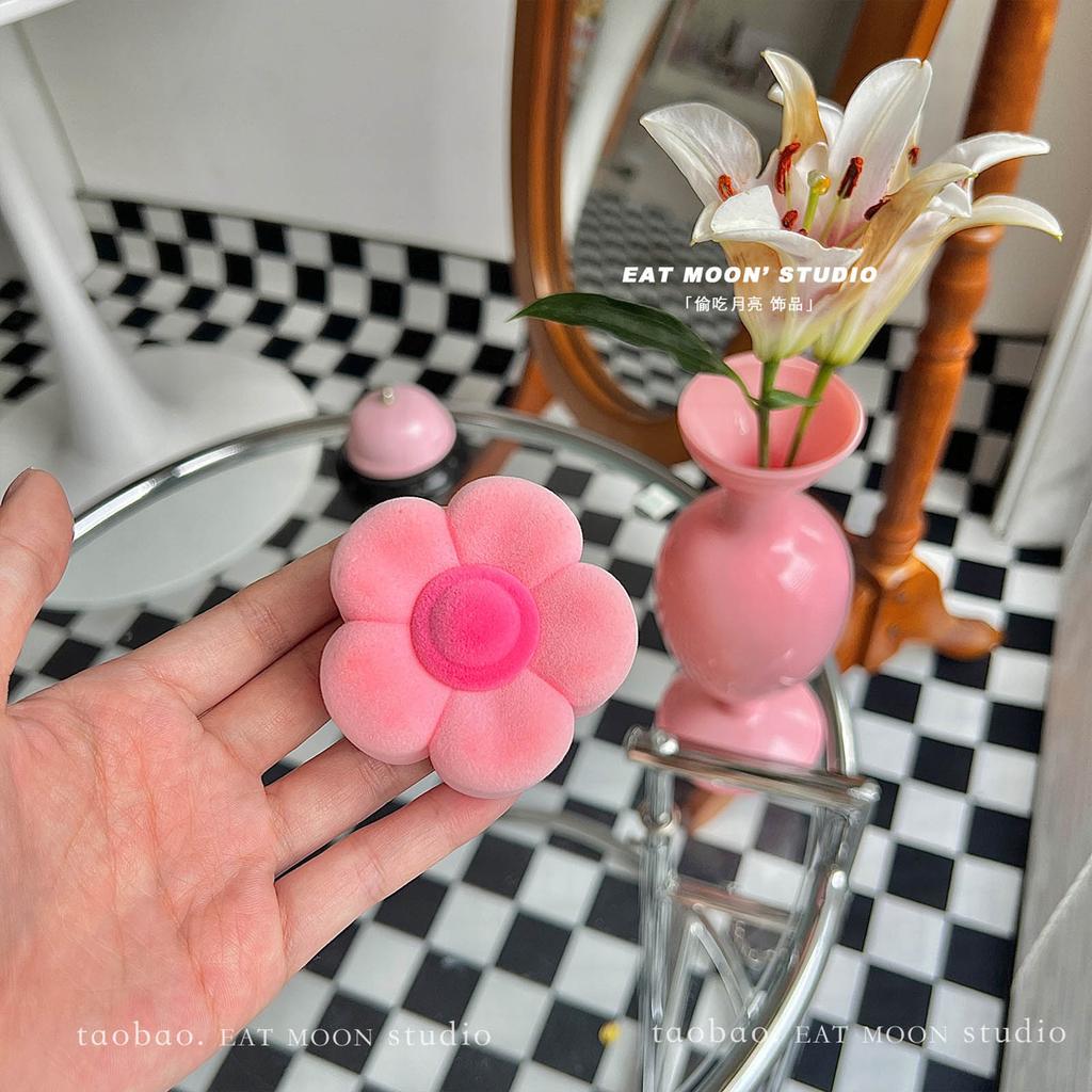 Elegantní květinová úložná krabička na šperky pro dívky Plyšové samety Organizér na šperky Módní kvetoucí balicí krabička Přenosné pouzdro