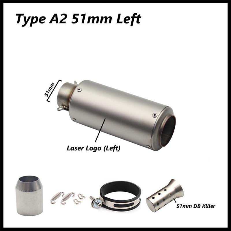 51mm 61mm Motorcycle Exhaust Pipe Muffler DB Killer Left Right Side Universal for ER6N SV650 CRF230 Z800 R1 CB650F CB1000R MT07