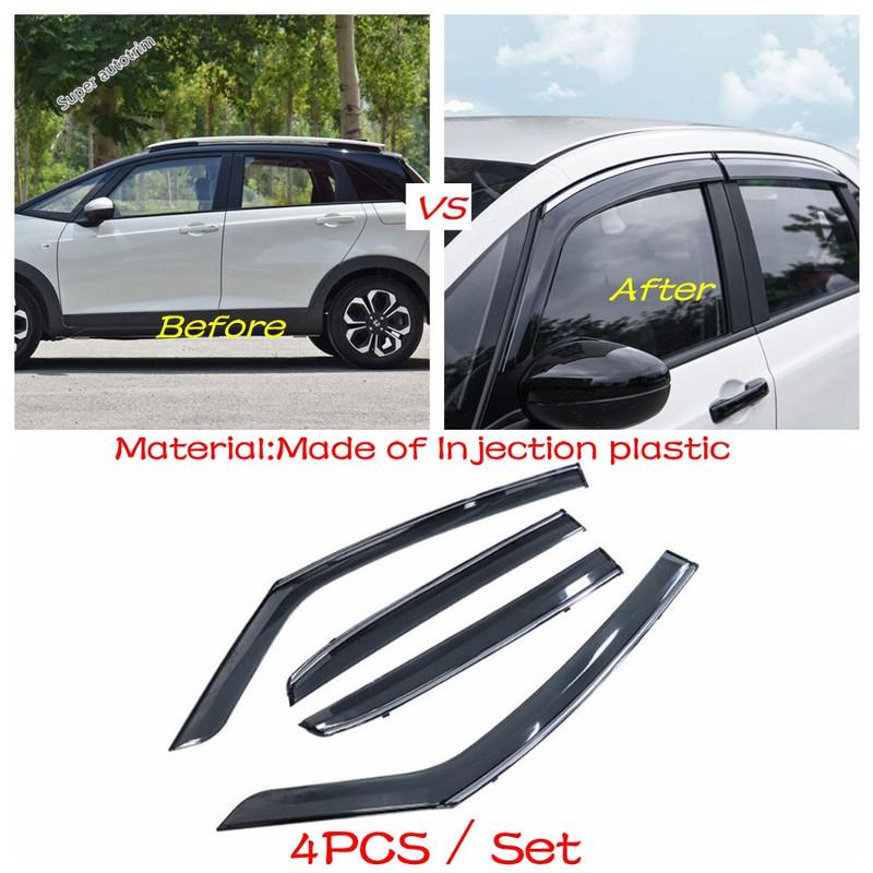 Lapetus Car Rain Shield Deflectors Awning Trim Window Visor Cover 4PCS Exterior Accessories For Honda Fit Jazz GR  - 2025