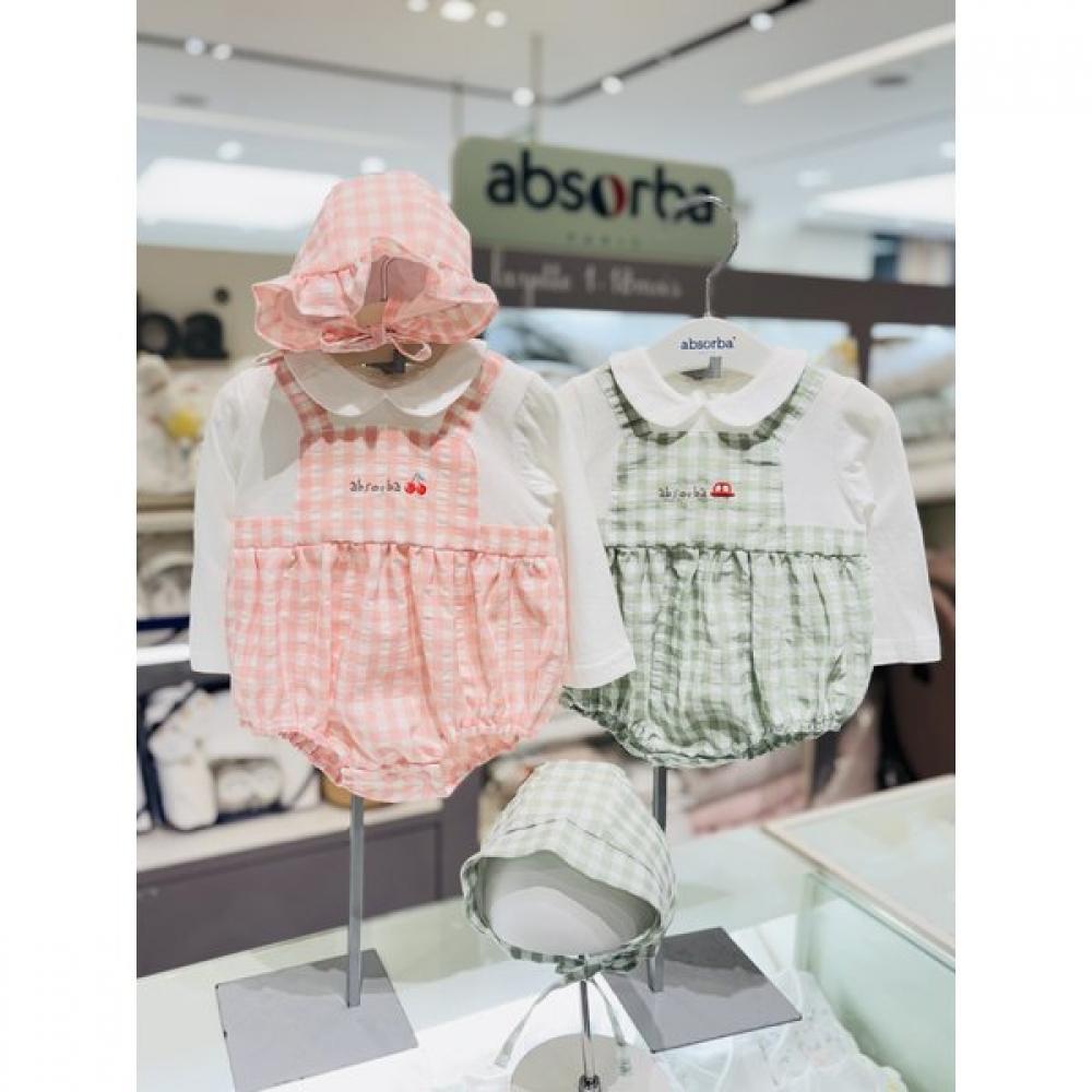 Absorba Bodysuit+hat Set Pink+mint  A1110629ac pink+mint/75(6M)