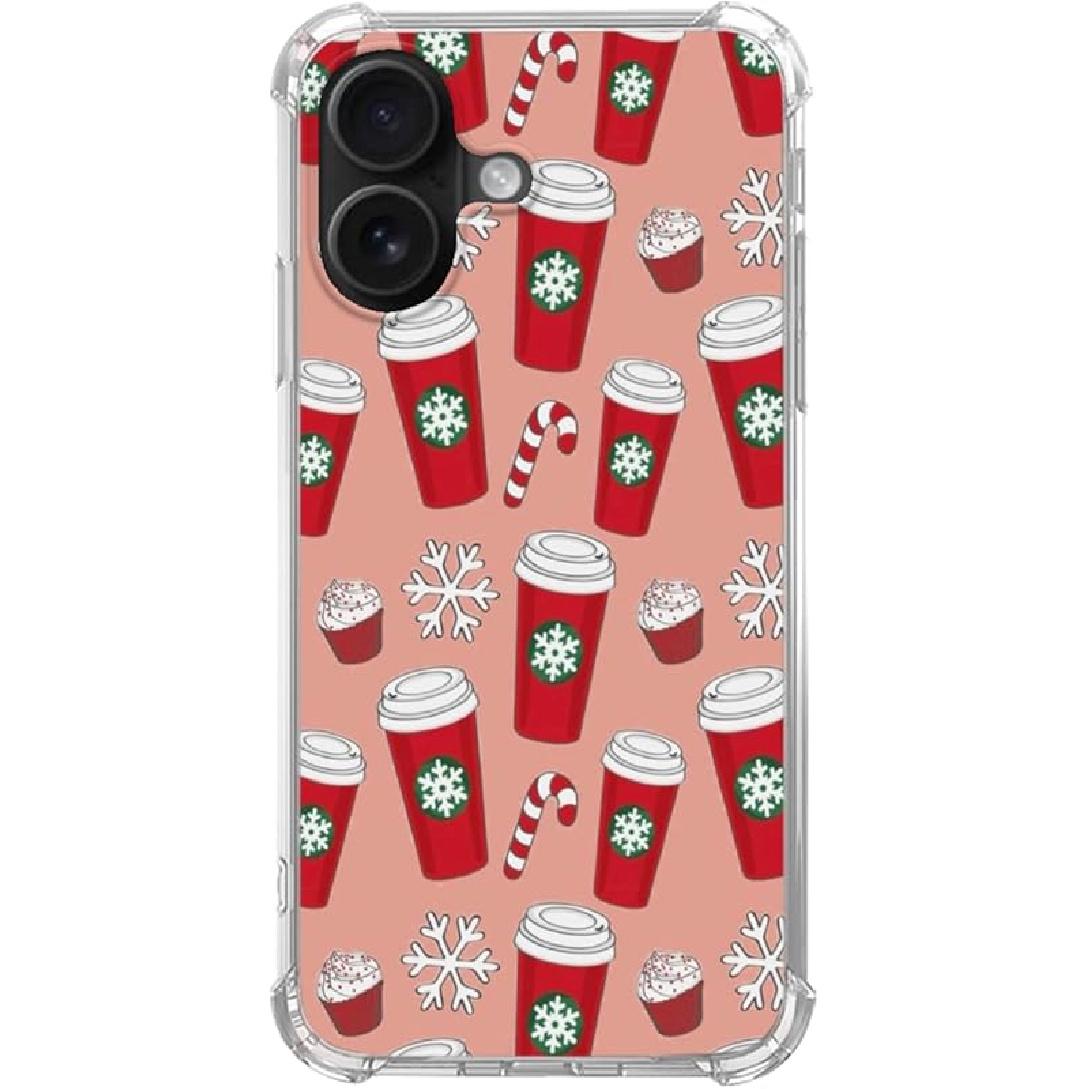 Halloween Spooky Collage Phone Case for iPhone 16, Creepy Halloween Collage Cover for Women Men Girls Boys for iPhone 16, Trendy Design TPU Bumper Winter Coffee