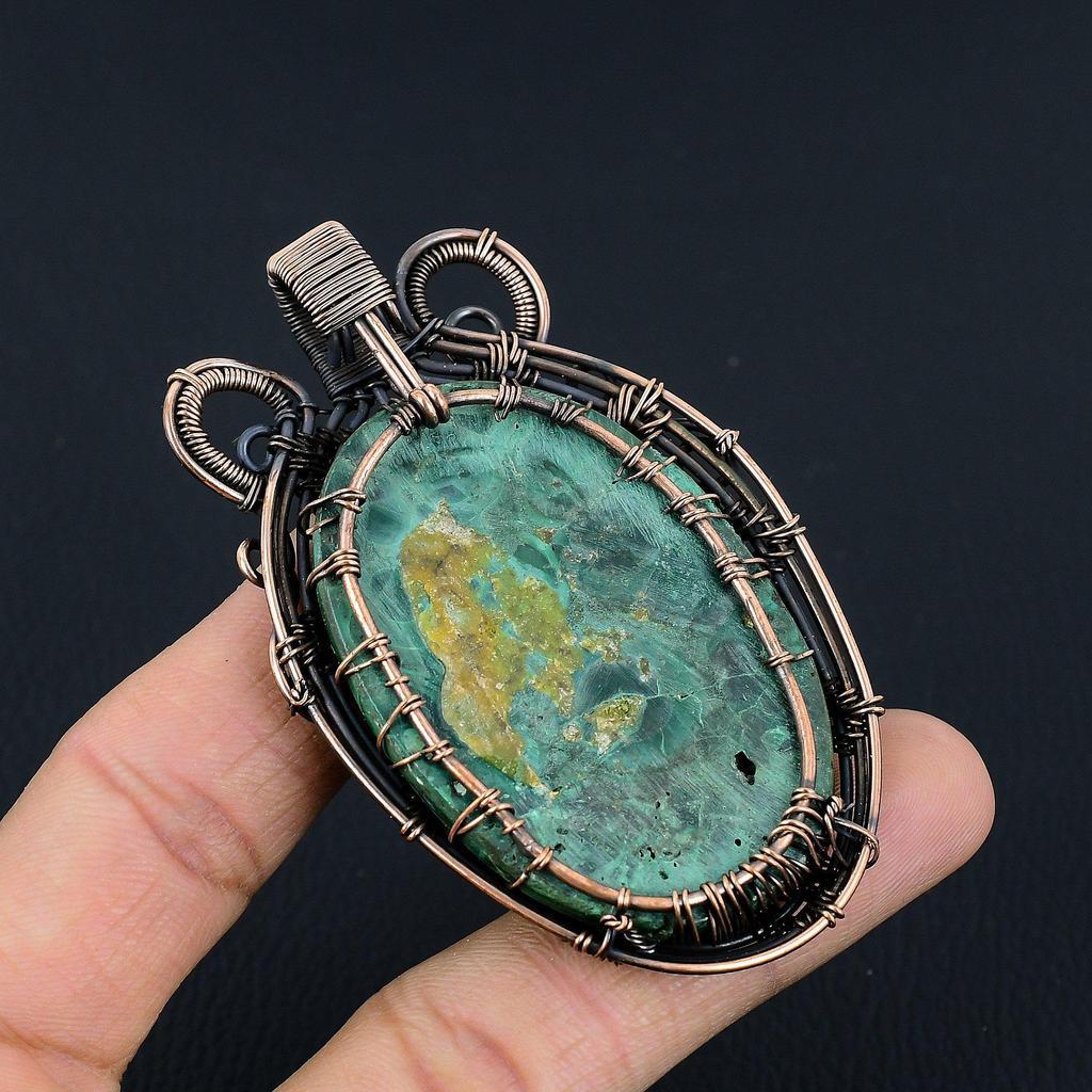 Tree Of Life Malachite Pendant, 999 Copper Wire Wrapped Pendant Jewelry. Gift For Women Handmade Pendant Gemstone Jewelry