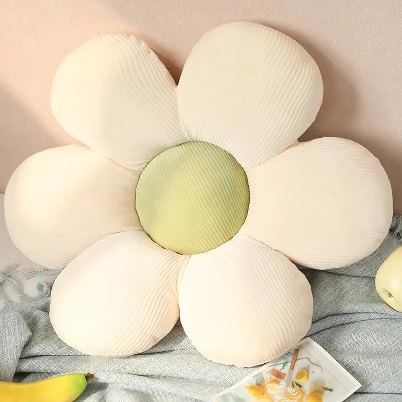 

35CM Colorful Flowers Plush Pillows Plant Petal Cushion Stuffed for Girls Baby Home Decor Gift Seat cushions comfortable белый
