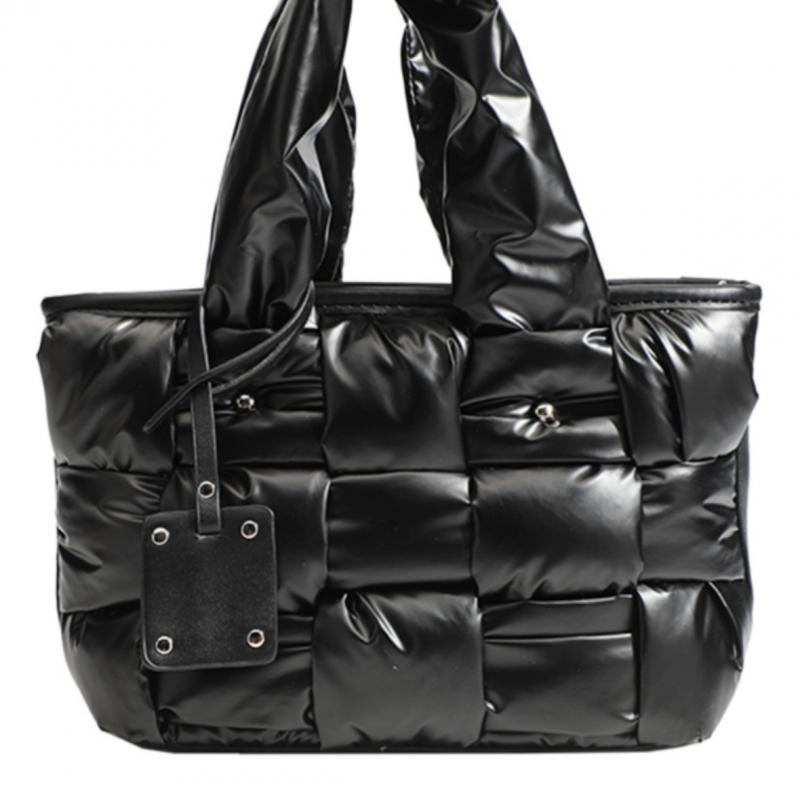 Designer Down Crossbody Bag Women's Black Unique Handbag Shoulder Bag Lightweight Fashion Commuter Purse