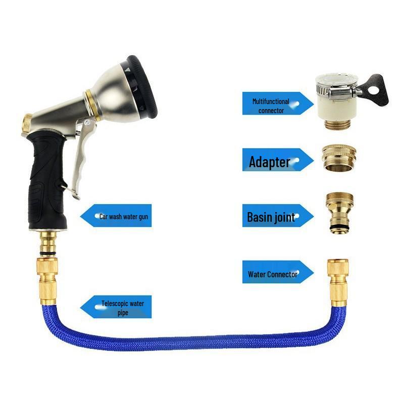 Superstark Explosionsgeschützt Einziehbarer Wasserschlauch mit Hochdruck-Spritzpistole für Autowäsche & Gartenarbeit