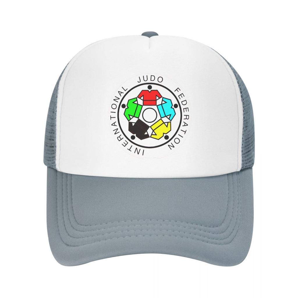 IJF International Judo Federation Casual Plain Mesh Baseball Cap Adjustable Snapback Hats For Women Unisex Dad Trucker Hats