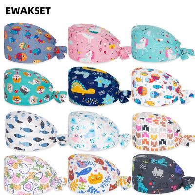 Gorro quirúrgico médico para hombre y mujer, gorro de médico estampado, gorro de chef para salón de belleza dental, gorro de enfermera 100 % algodón, gorro de quirófano