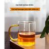 Cylindrical Heat-Resistant Glass Mug with Colored Handle