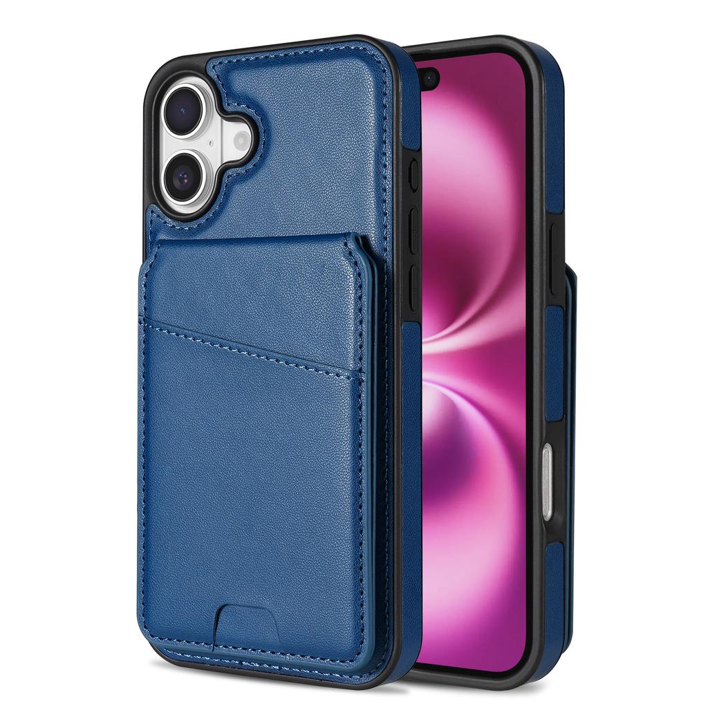 For iPhone 16 Case Compatible with MagSafe Detachable Card Holder Kickstand Leather Phone Back Cover