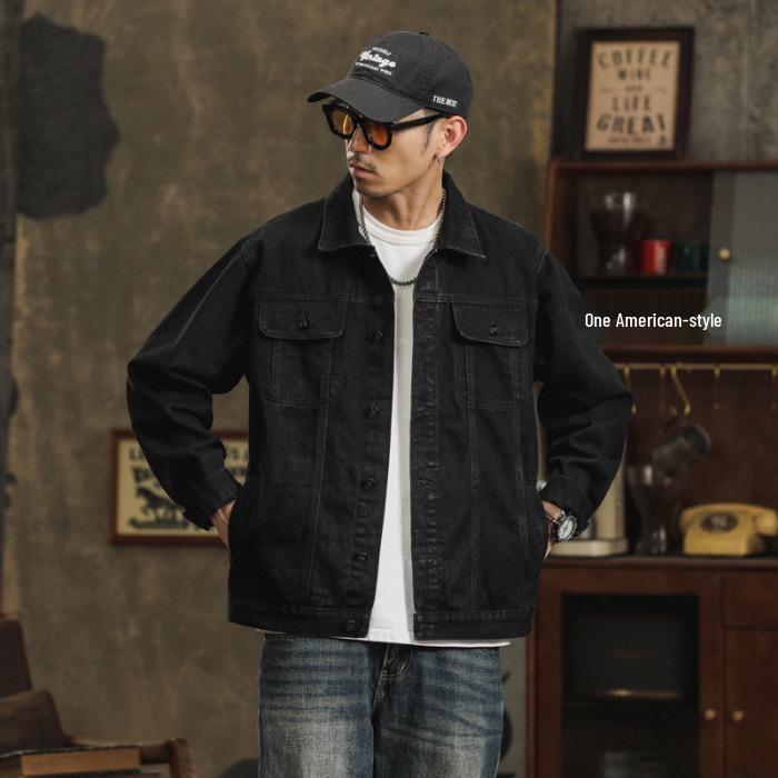 

Men s Korean Style Denim Jacket: Casual, Trendy, Retro, Versatile, and Handsome for Spring & Autumn L