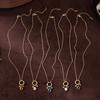 DIY Birthday Stone Necklace 12 Birthday Stone Pendant Zircon Clavicle Chain Plated with Genuine Gold for Color Preservation