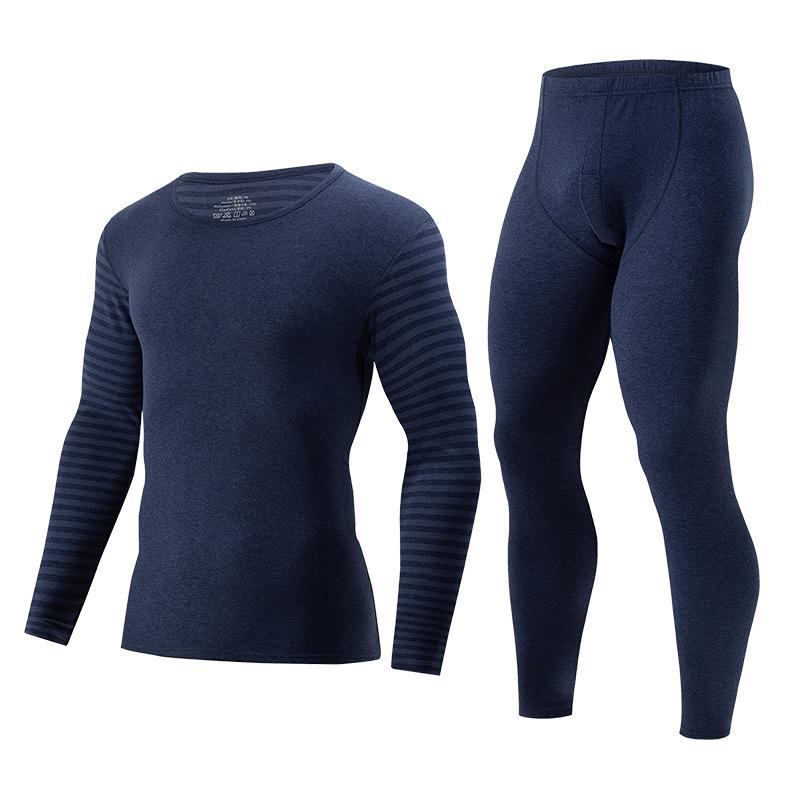 Fashion Large Size Men's Spring and Autumn Thermal Suit Winter Bottoming Autumn Clothes and Trousers Men's Home Thermal Underwear Set