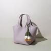 Leather fashion foreign style vegetable basket bag, Korean niche portable bucket bag, leather premium versatile messenger bag women