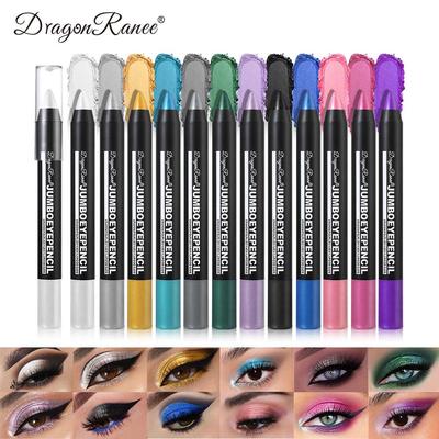 12 Colors Beauty Highlighter Eyeshadow Pencil Pen Eyeliner Pearlescent Long Lasting Silky Waterproof Pen Eyeshadow Stick Glitter Smooth Eyeshadow Pen