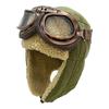 Winter Fleece Lined Aviator Hat With Ear Protection Windproof Warm Cap Outdoor Skiing Motorcycle Riding