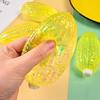 Glitter Corn Squeeze Toy Slow-Rising TPR Fidget for Stress Relief Realistic Vegetable-Shaped Decompression Gadget for Kids Adults
