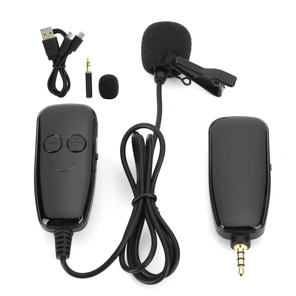 3.5mm UHF Microphone Clip Type Wireless Live Recording Vlog Interview Electric Accessory