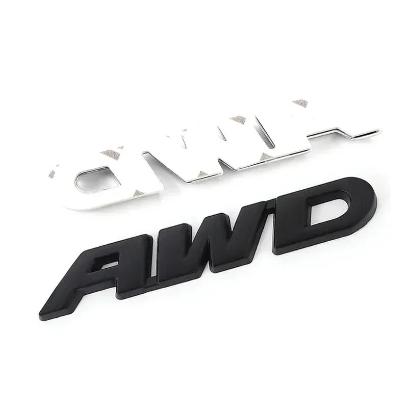 3D Metal AWD Letters Rear Trunk Fender Emblem Badge Sticker Decals For Honda CRV HRV Highlander Car Styling Accessories GI7