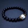 HNSP Beaded Bracelet For Men Natural Stone Tiger Eye Bead Black Stone Elastic Rope Hand Chain Jewelry Accessories