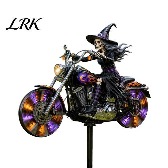 Decor Înfricoșător pentru Curte pentru Casă Halloween Motocicletă Tăruș Metalic pentru Grădină Decor, Tăruși Metalici pentru Curte, Ornament Artistic Rezistent la Apă Accente pentru Decorarea Terasei 20cm A
