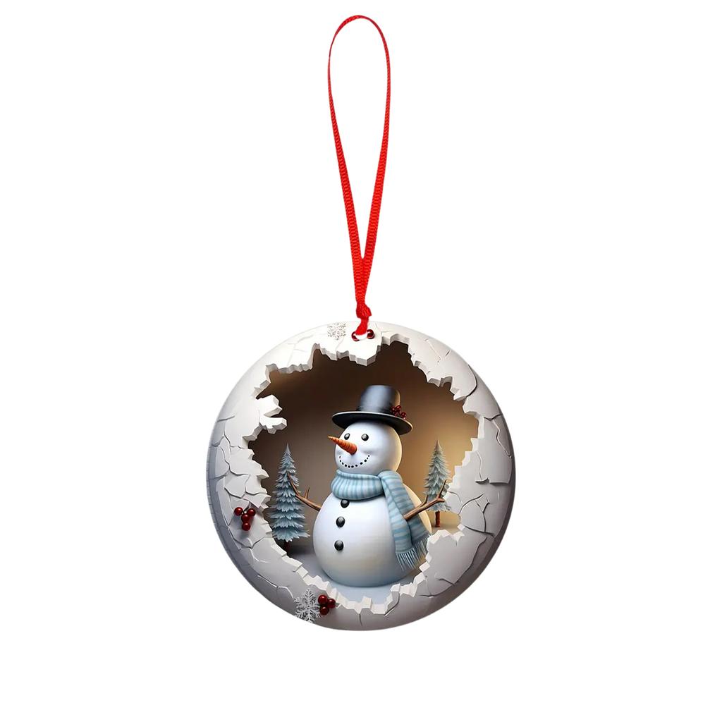 2D Flat Acrylic Christmas Snowman Christmas Tree