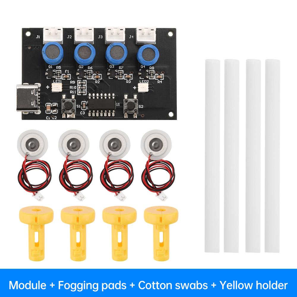 Humidifier Module Four Spray Generation Colorful Atmosphere Lighting Atomization Control Board DIY Ultrasonic Nebulizer DC 5V