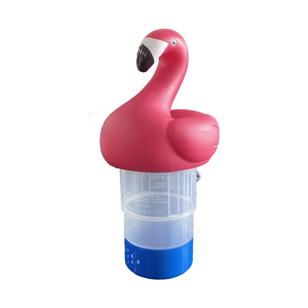 Schwimmender Flamingo Pool-Chlorspender Schwimmbad-Chemikalientabletten-Spender für Spa