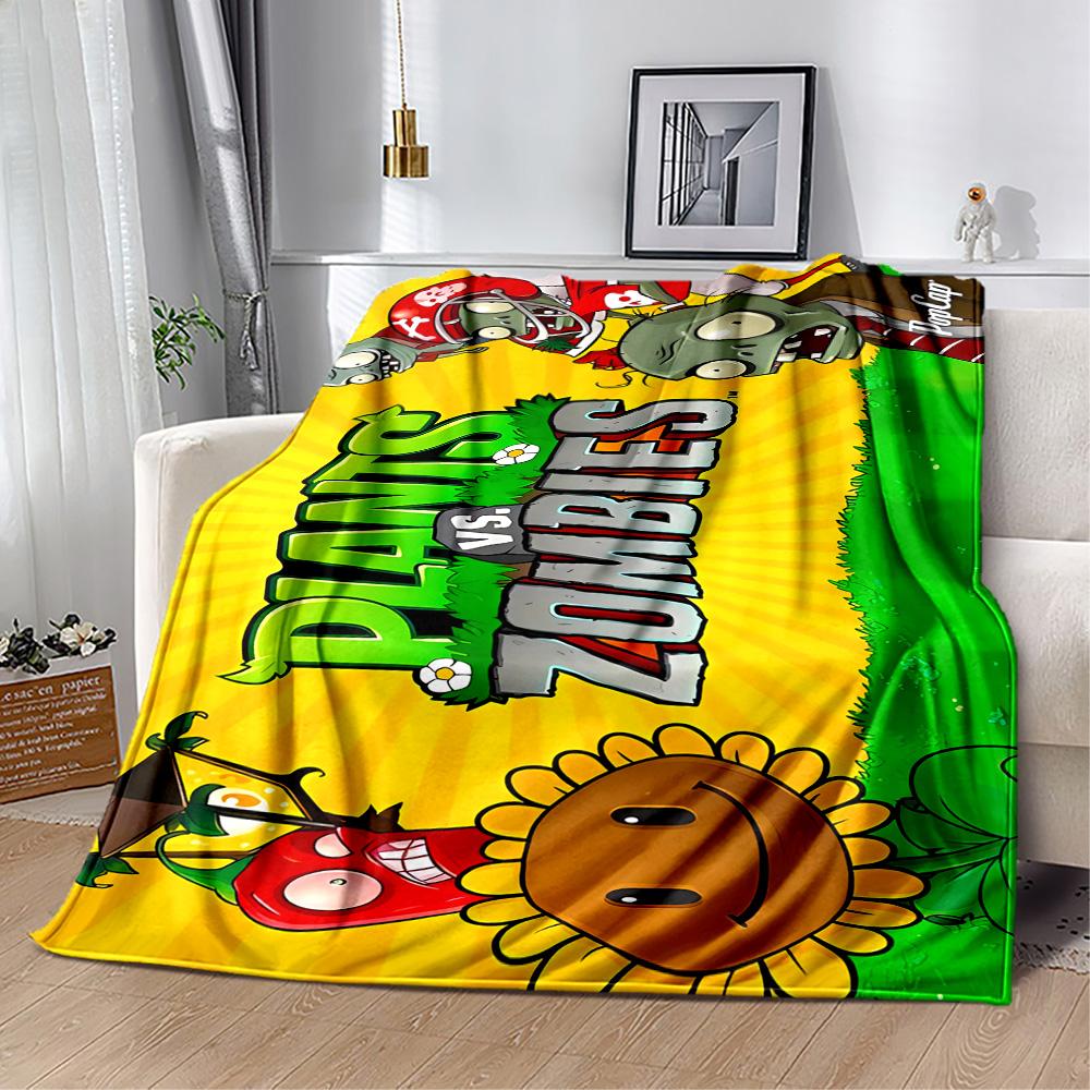 Plants Vs Zombies Adventure Blanket Warmthful Decor Perfect for Chair Office Sofa Four Seasons Multipurpose Modern Style