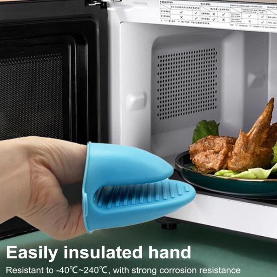 1 Pair Silicone Mini Oven Gloves Heat Resistant Cooking Pinch Mitts Non-Slip Kitchen Potholder for Baking Cooking