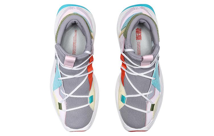 Li Ning Kung Fu Jackie Chan Kung Fu Collection, Winterized Edition Mid top Basketball Shoes Women's Gray Yellow Green AGBQ084-3