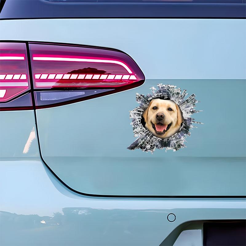 Labrador Car Stickers Scratch Blocking Self-Adhesive Waterproof Decal, Used for Car, Laptop, Motorcycle, Van, RV