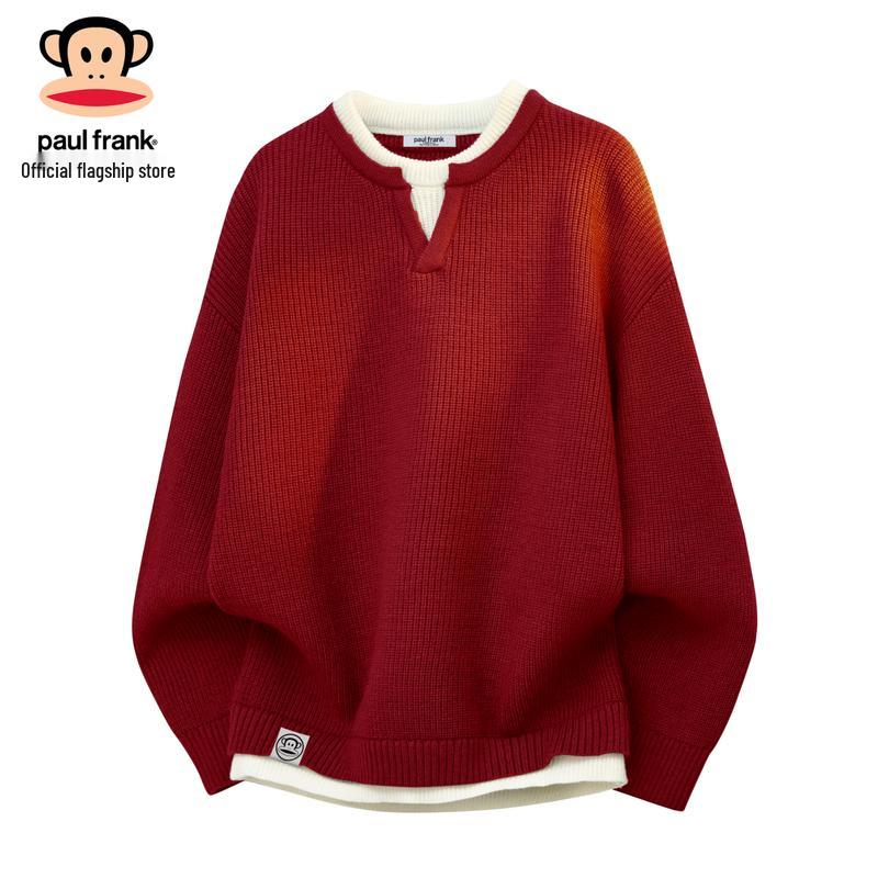 Paul Frank Men s Faux Two-Piece Knit Sweater L