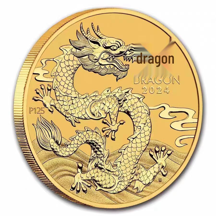 Памятная монета Австралии 2024 года - Год Дракона - Монета-дракон нового стиля