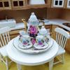 8Pcs/Set 1:12 Dollhouse Miniature Dining Ware Porcelain Tea Dish Cup Plate