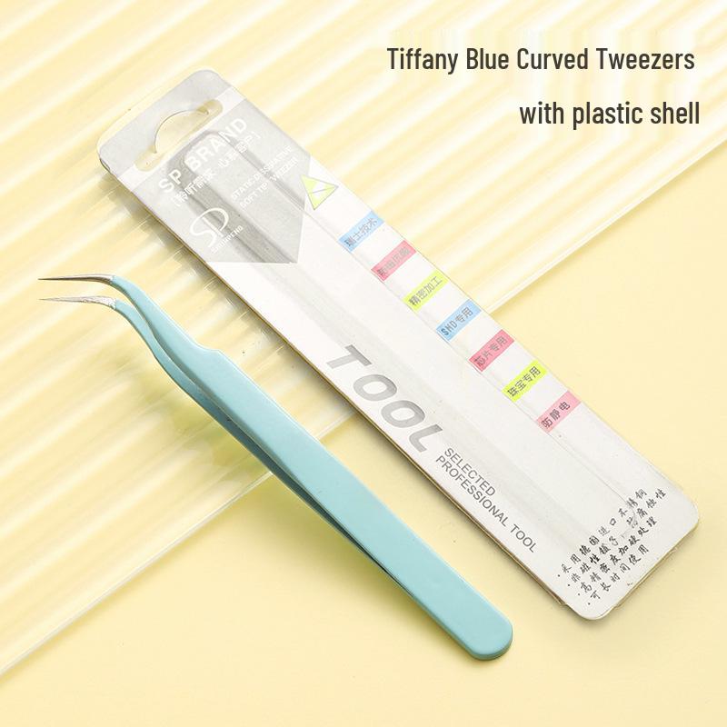 1.5mm High-Precision Stainless Steel Tweezers, Colorful Cartoon Design for DIY Journals
