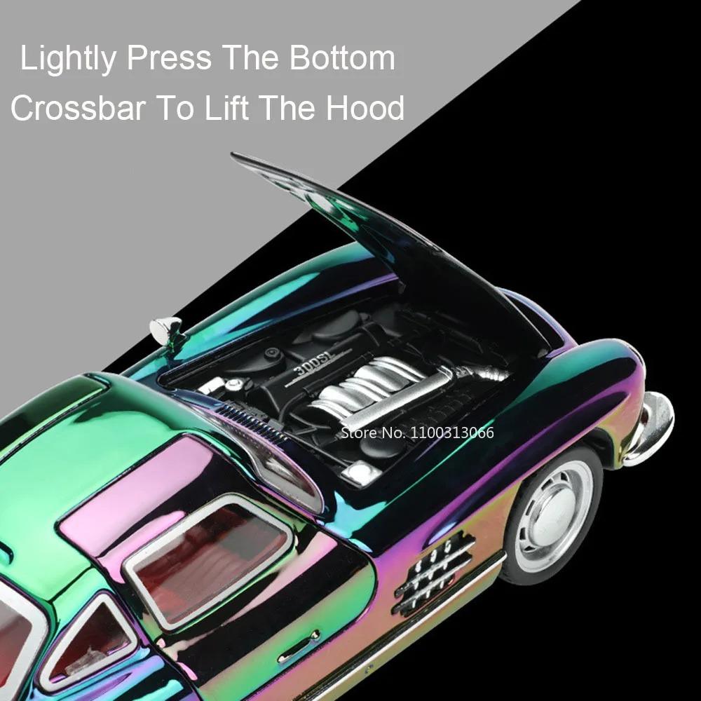 1:32 300SL R8 V10 Cars Alloy Diecast Toys Models Doors Opened Miniature Vehicles Wheel Pull Back Vintage Car Toddler Kids Gifts
