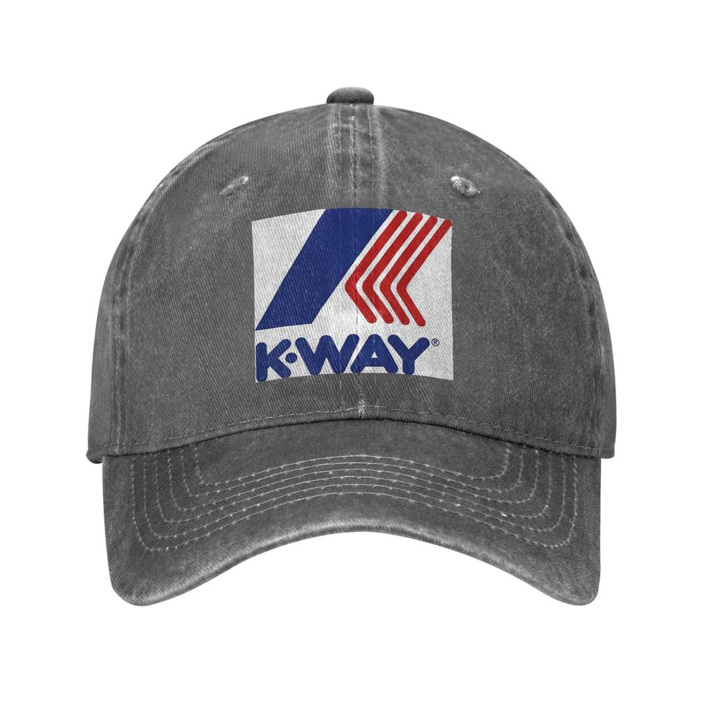 K-Ways Logo Washed Denim Cap Casual Baseball Caps Adjustable Hat Summer Unisex Baseball Hats