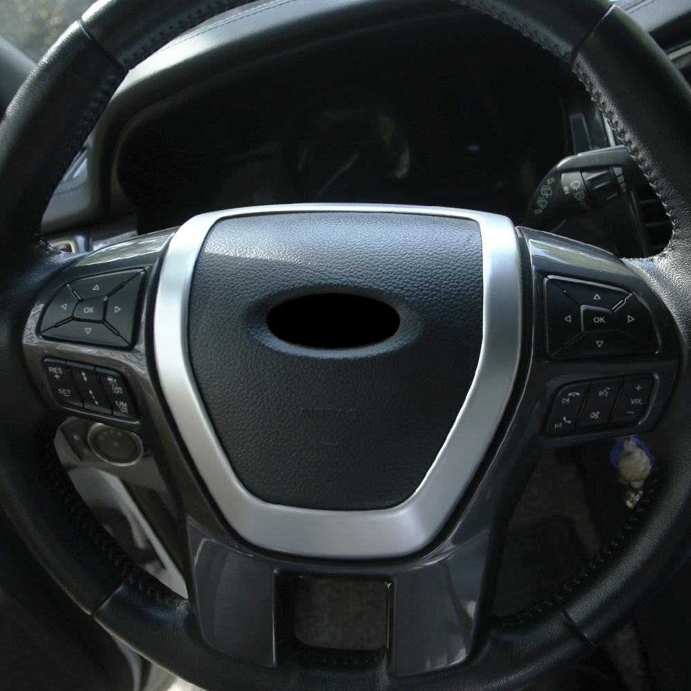 For Ford Everest 2015-2025 Ranger 2015-2025 Steering Wheel Panel Frame Trim Decoration Cover Sticker Interior Accessories