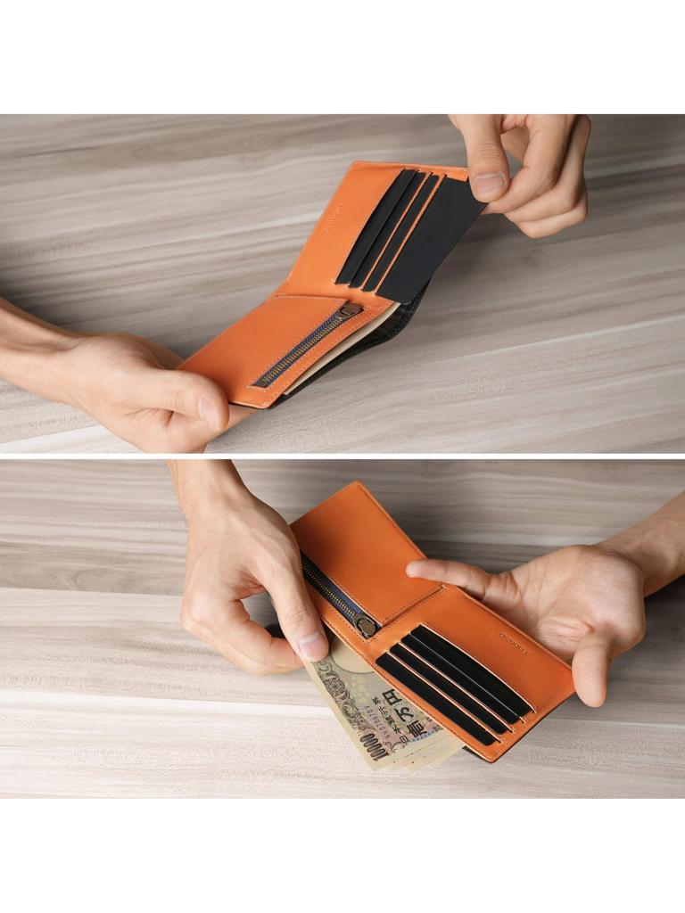 Fabrizio Wallet for Men and Slim Coin Easy To Made with Genuine Italian Leather by Top Leather YKK Zipper Ultra-Thin Women, Bifold, Purse, Use,