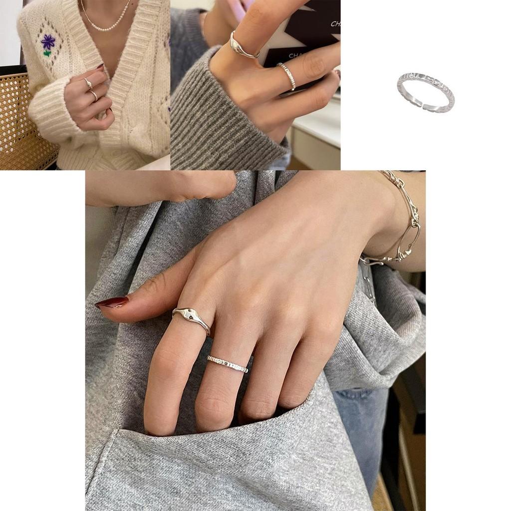 Chic Korean Minimalist Irregular Copper Ring For Women Stylish Adjustable Fashion Accessory