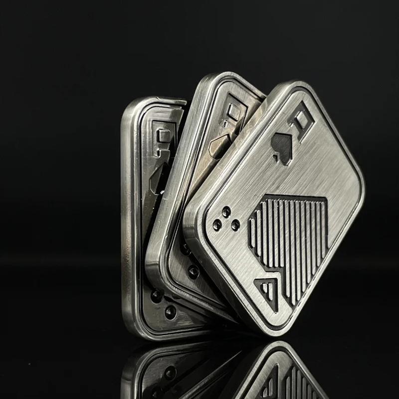 Poker Edc Fidget Slider Metal Push Card Adults Anxiety And Stress Relief Decompression Toy Juguetes Antiestres Ansiedad