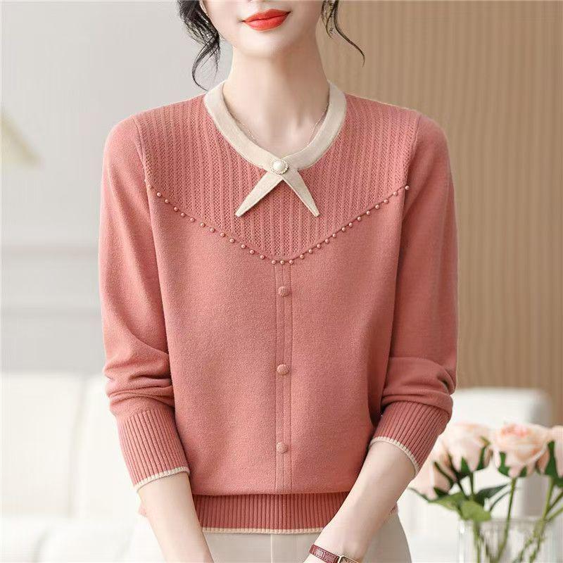 Thickened Knit Sweater for Middle-Aged Women: Stylish Autumn/Winter Pullover