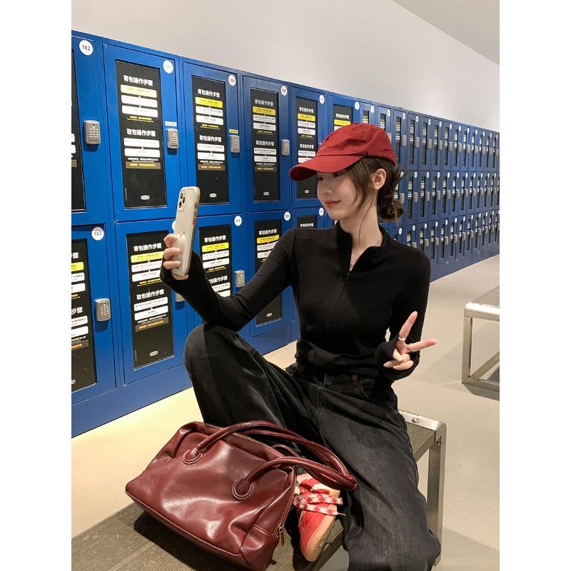 

Женское пальто цвета овсянки с полувысоким воротником, плотной застежкой-молнией и длинными рукавами, на осень и зиму, новый стиль, внутренняя нижняя часть рубашки, тонкий и красивый топ XL