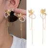 Elegant Butterfly Jewel Drop Earrings With Silver Posts Alloy Lightweight Design For Sensitive Ears
