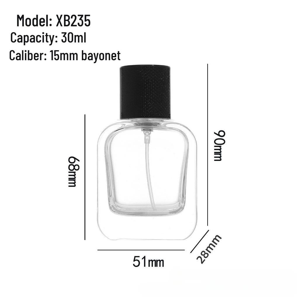 30ml Clear Glass Perfume Bottle with 15 Caliber Spray, 100ml Sample Capacity, Empty