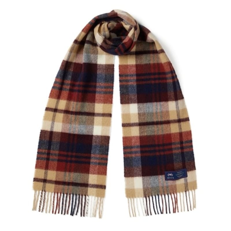 

ABRAHAM MOON Шарф из мериносовой шерсти 25 см - Eldwick Navy Rust FREE