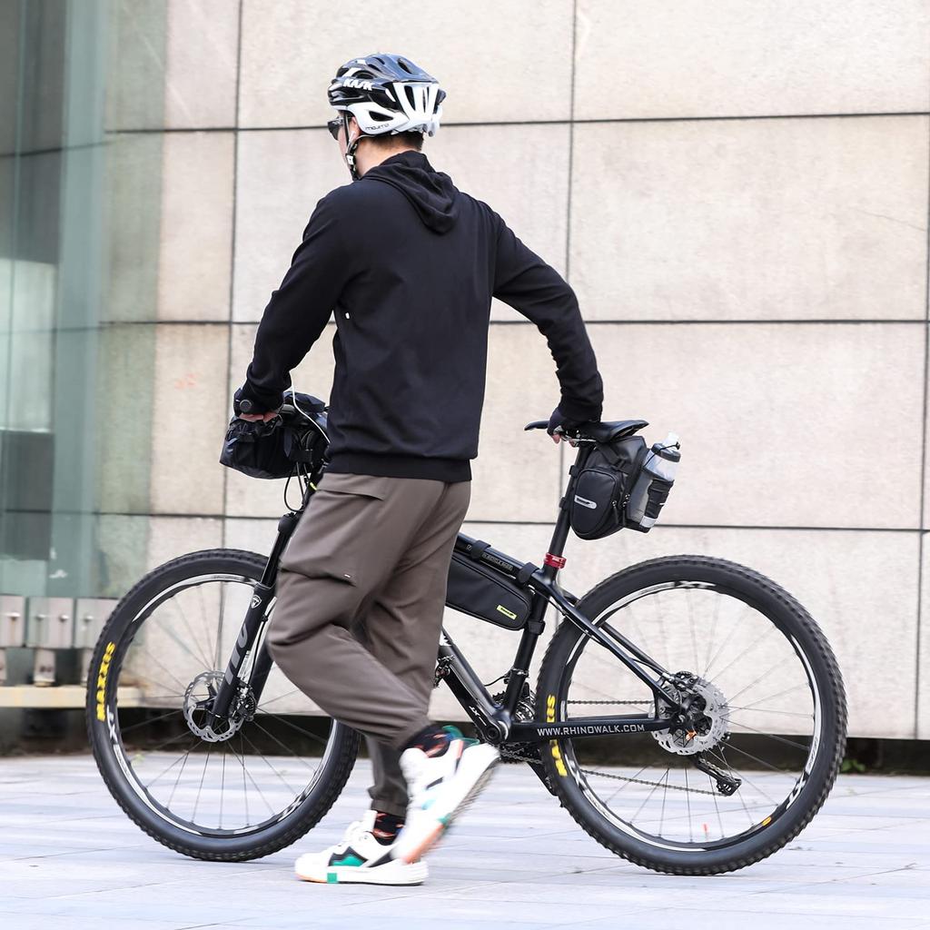 Rhinowalk Bicycle Saddle Bag Bottle Holder Large Capacity Waterproof Road Bike Bag Small Item Storage Water Bottle Holder Lightweight Reflective Easy